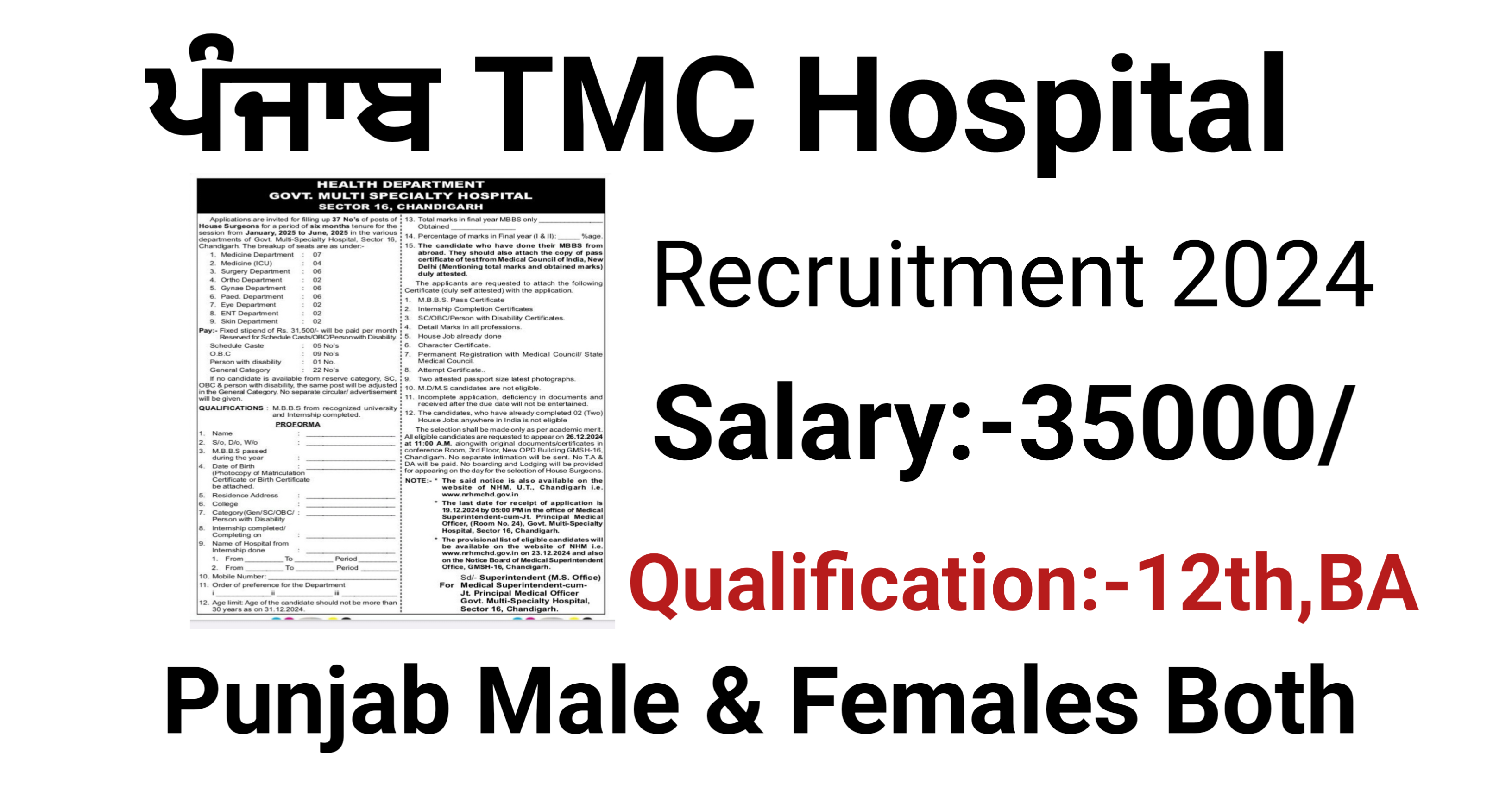 Punjab TMC Hospital Recruitment 2024