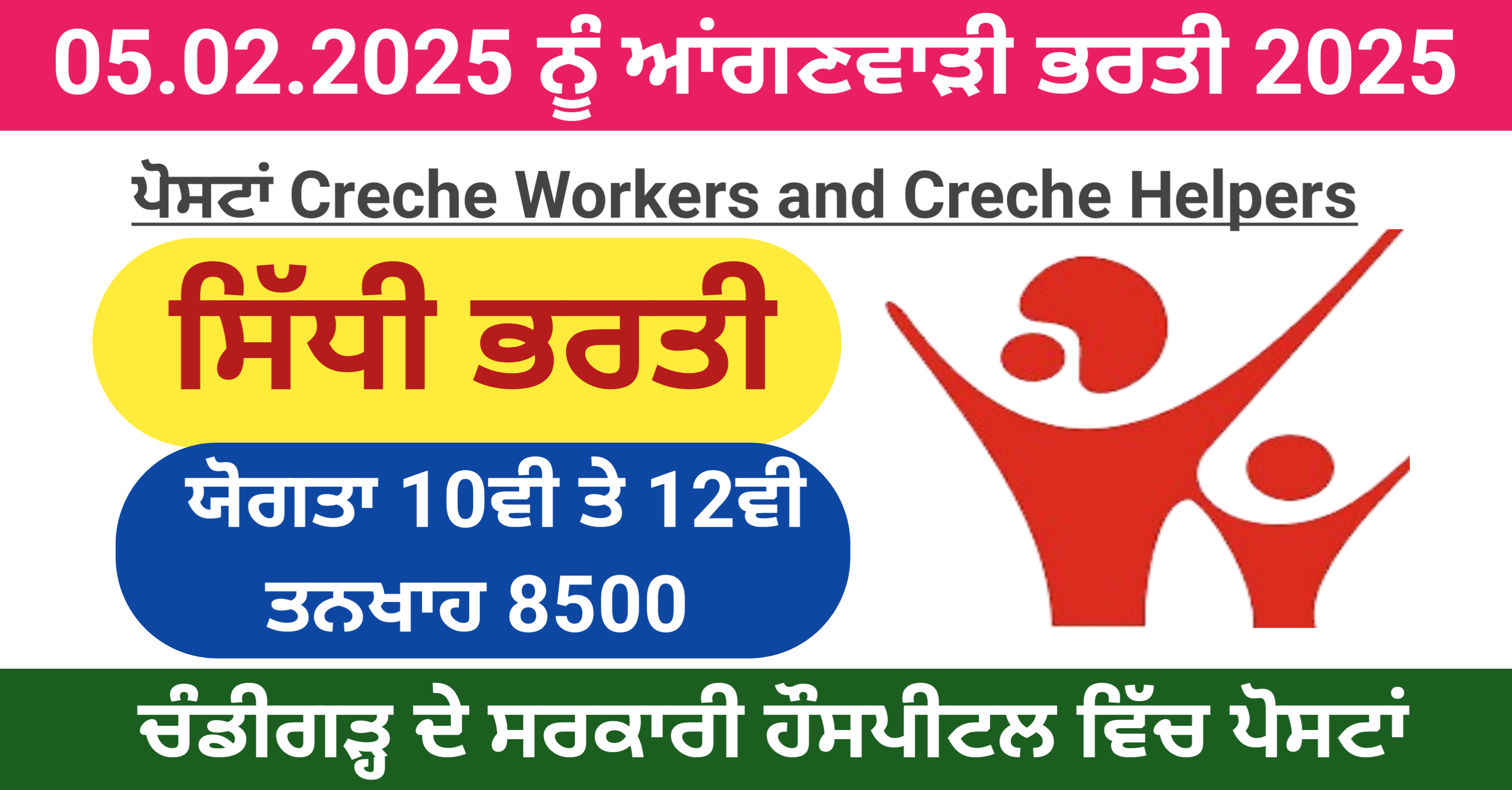 Chandigarh Creche Workers And Helpers bharti 2025