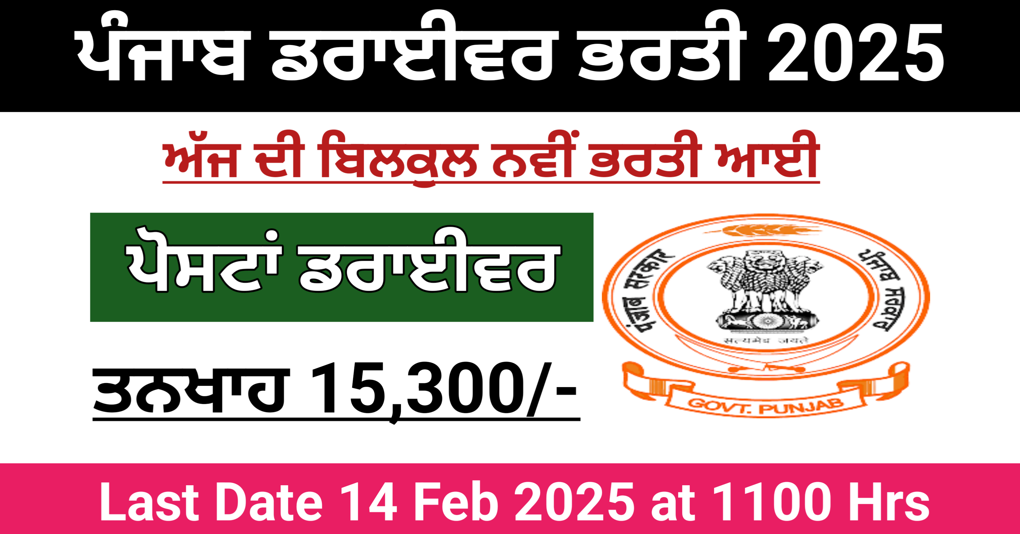 Punjab Driver Recruitment 2025