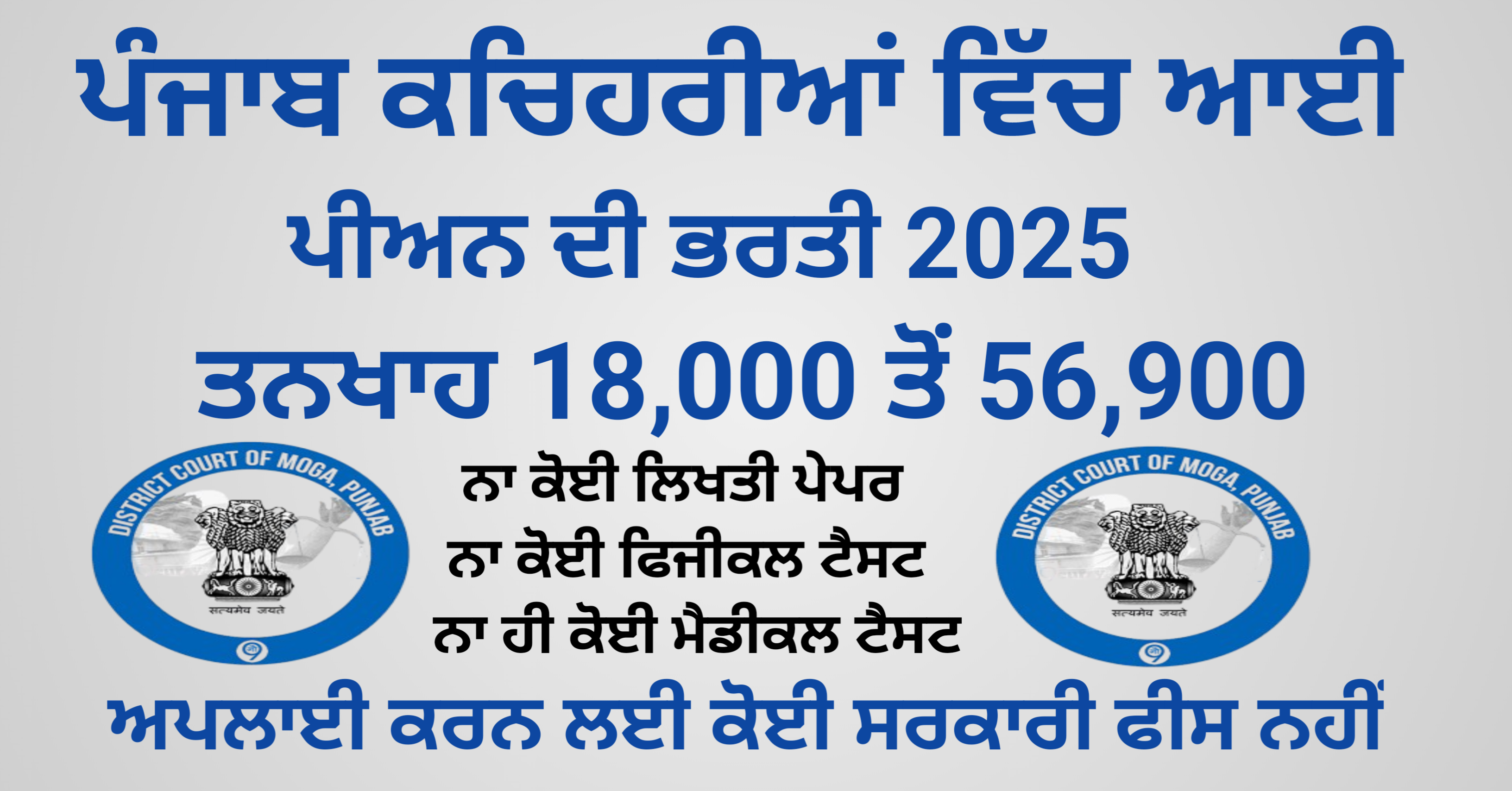 Punjab District Court Peon Bharti 2025