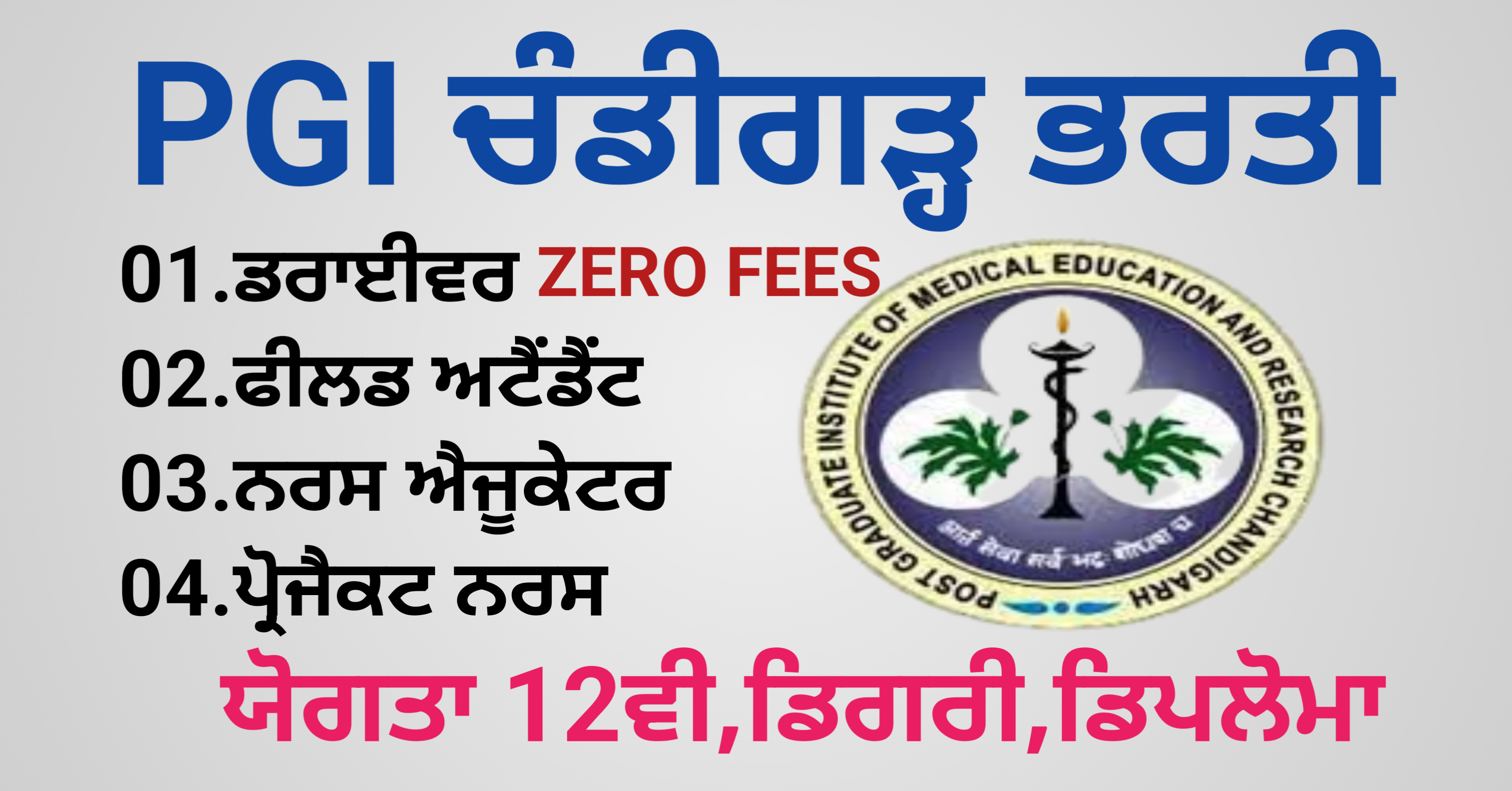 PGI Chandigarh Recruitment 2025