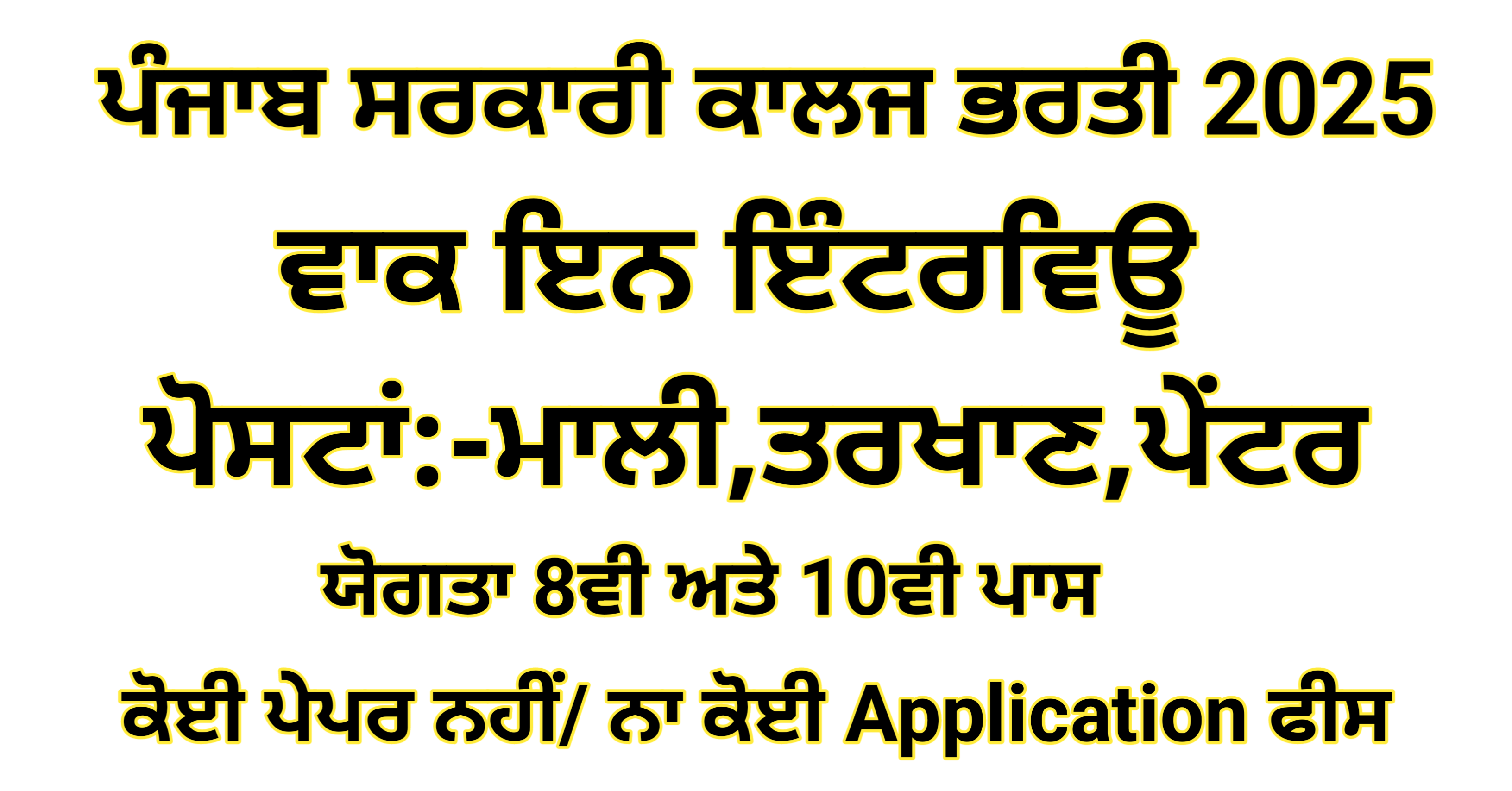 Punjab Government College Recruitment 2025
