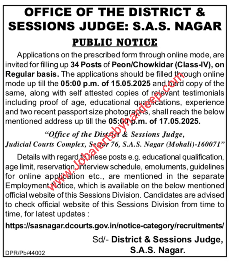 Punjab Group D Bharti 2025
