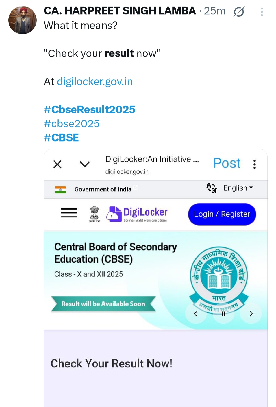 CBSE Board Result 2025