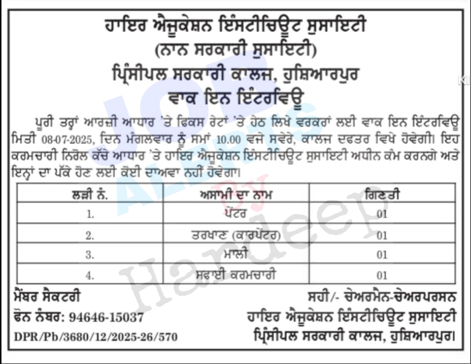 Punjab Safai karmchari Recruitment 2025