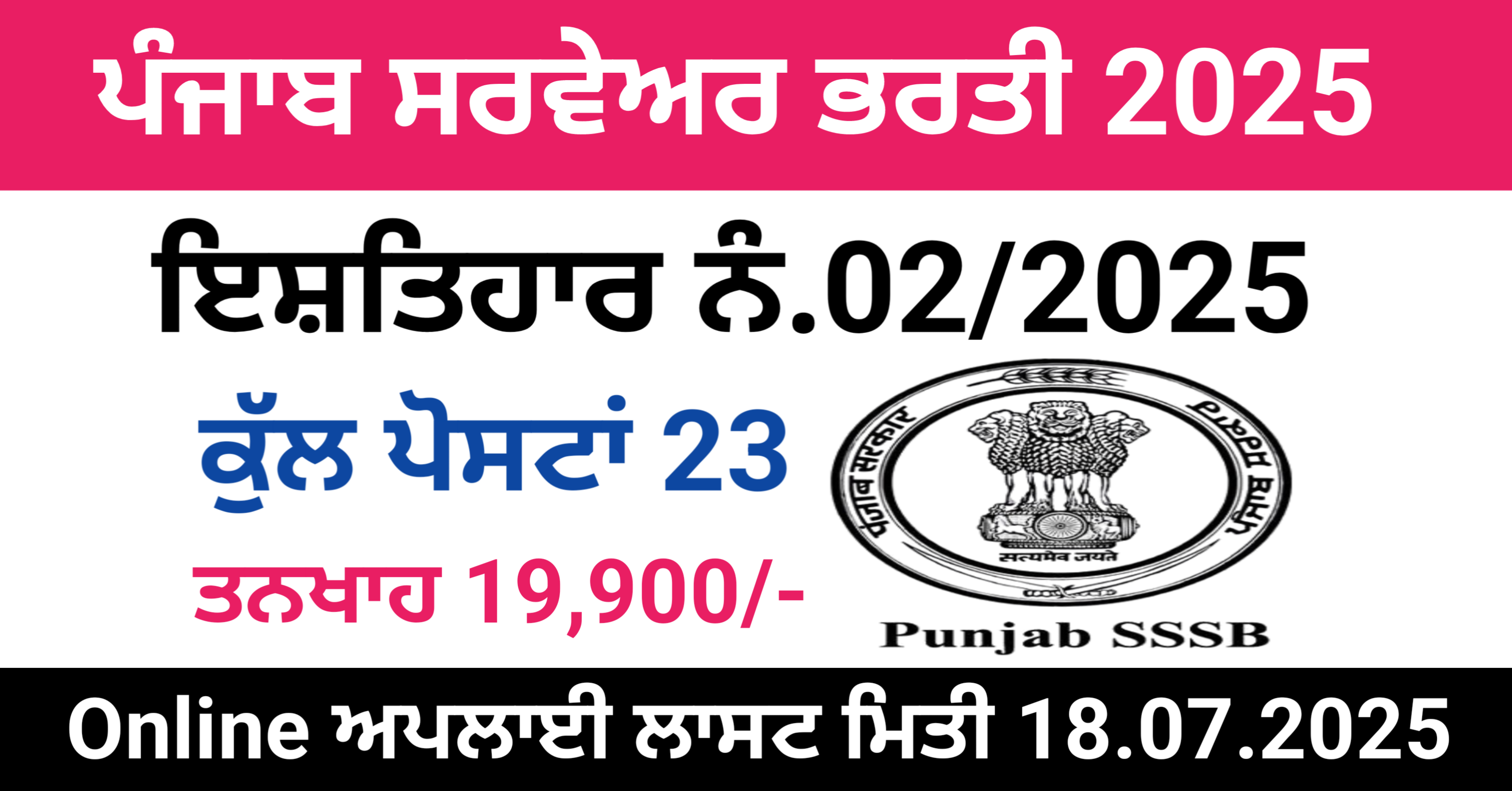Punjab Govt Latest Recruitment 2025