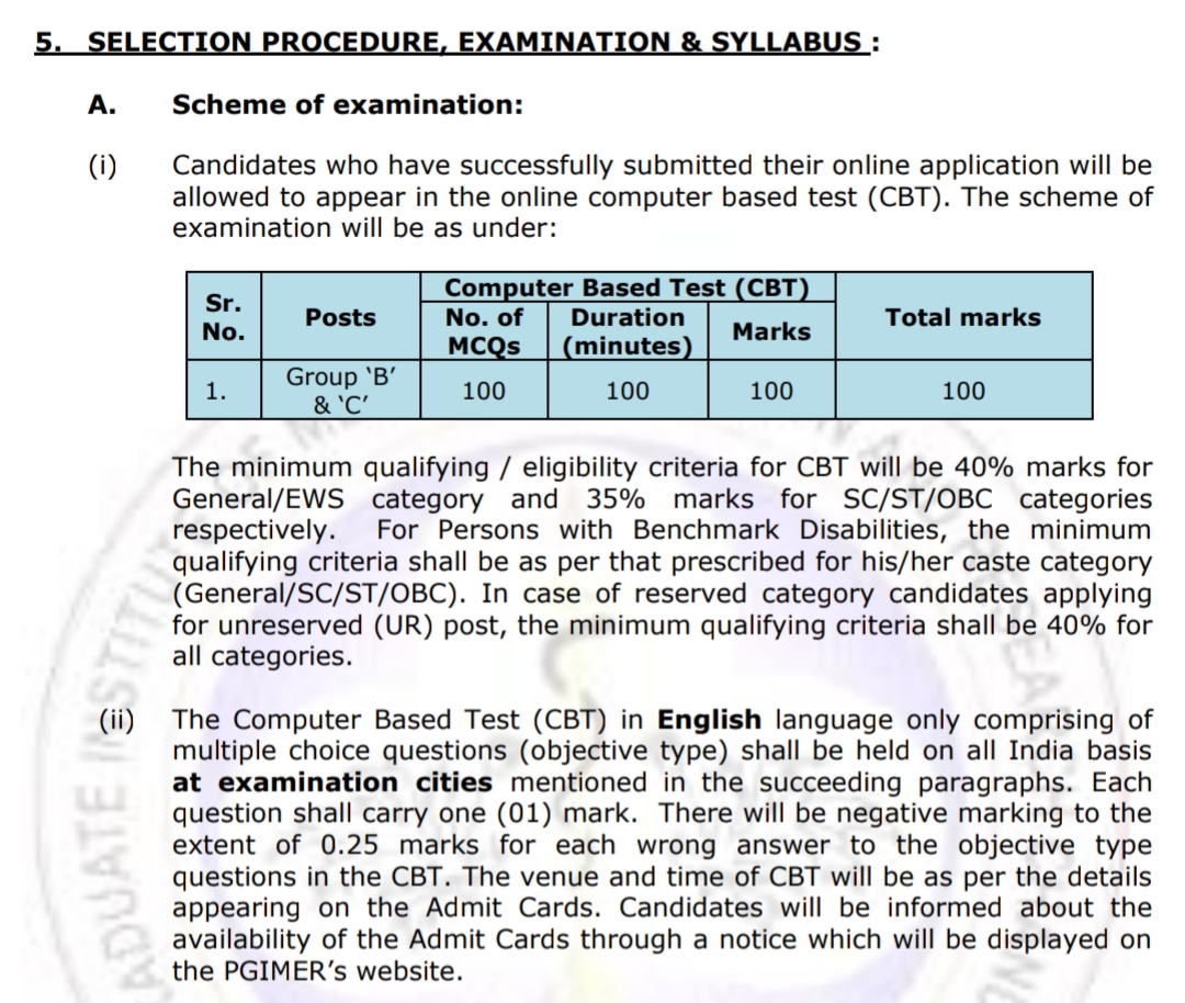 PGI Chandigarh Clerk Recruitment 2025