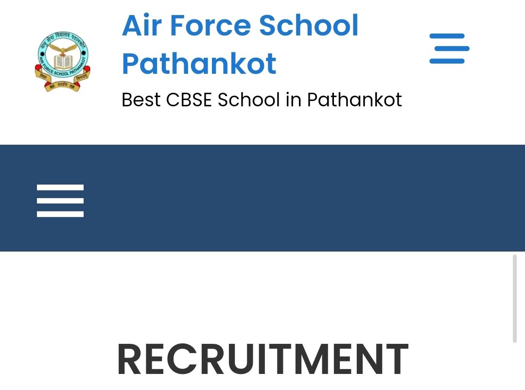 Air Force School Pathankot Recruitment 2026